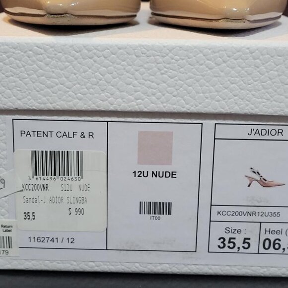 Christian Dior J'ADIOR Slingback Low Pump Nude Patent, US Size 5.5 - Picture 6 of 9